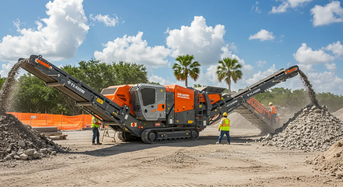 On-site Concrete Crushing Work On-site Concrete Crushing Work