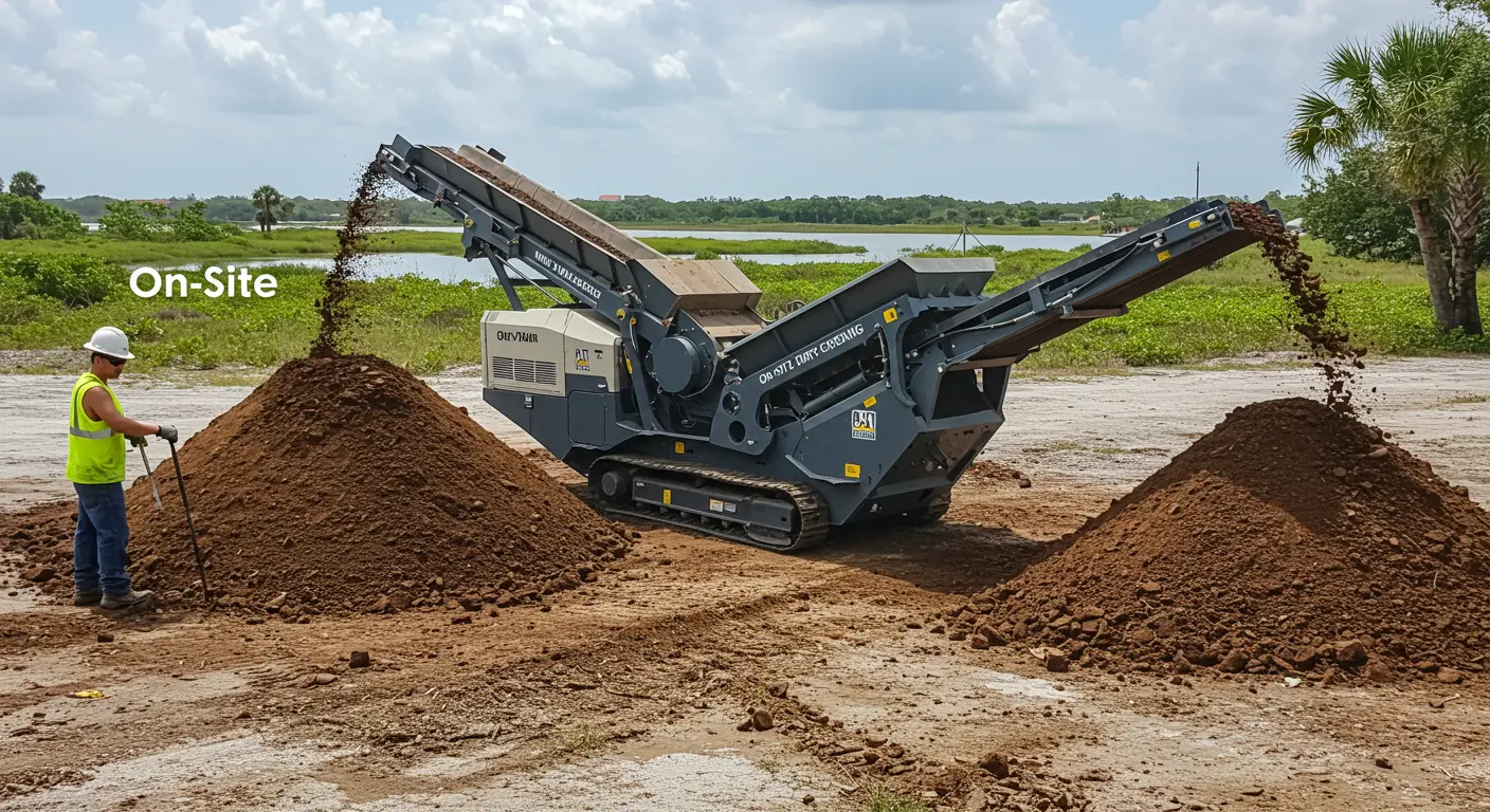 On-site Dirt Screening Services in FL On-site Dirt Screening Services in FL