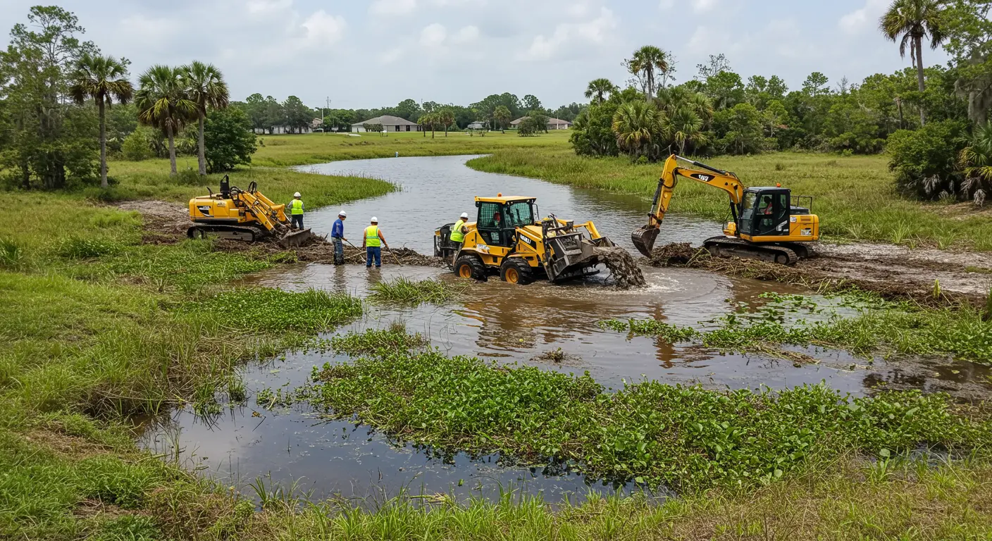 Retention Pond Clearing Work Retention Pond Clearing Work